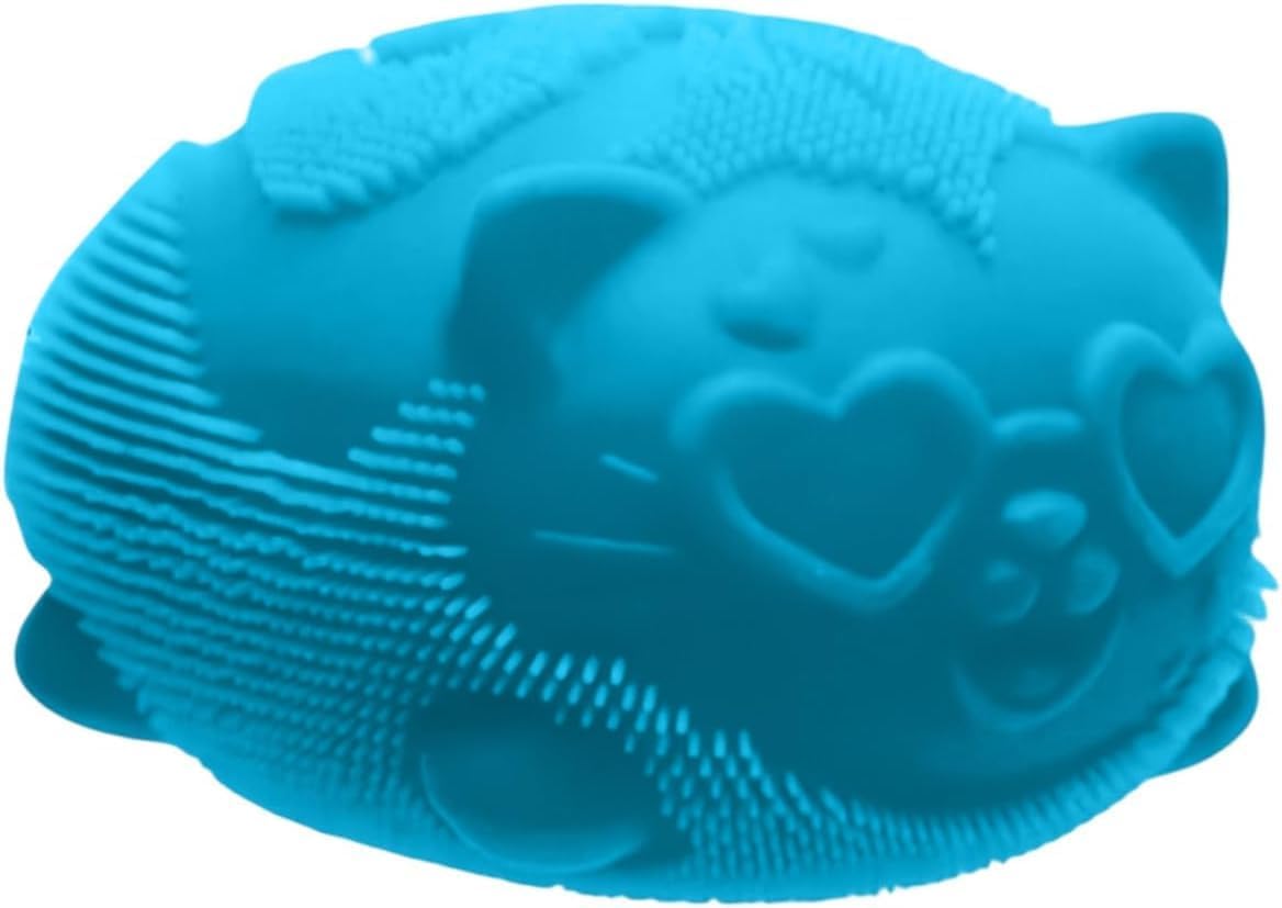 Cool Cat Squeeze Squishy. Cute Cat Stress Fuzz Ball. Slow Rise Sensory Fidget Balls.Sensory Stress Ball Relief (Blue) : Toys & Games