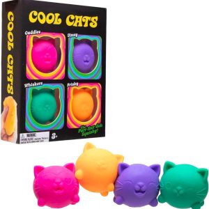 4PCS Cool Cats Squishy. Squeeze&Play Stress Relief Sensory Fidget Toys Stress Balls. Slow Rising Mini Cool Cat Squishy Portable Toys for Autism. ADHD. Party Favors Gifts (#01) : Toys & Games