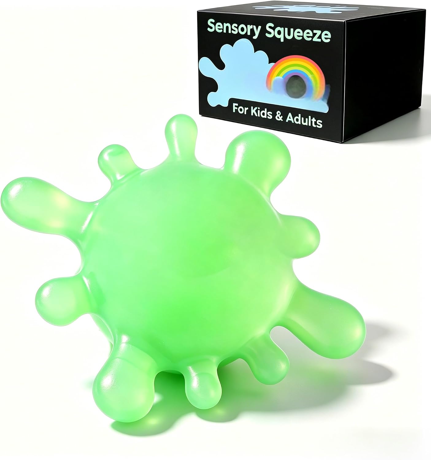 1 Pack Fidget Toys Stress Balls for Kids. Splat-Tastic Squishy Toy. Stress Splat Toy. Squishies Anxiety Stress Relief. Ice Squishy Stress Sensory Cube Malt Sugar Balls with Autism (Green) : Toys & Games