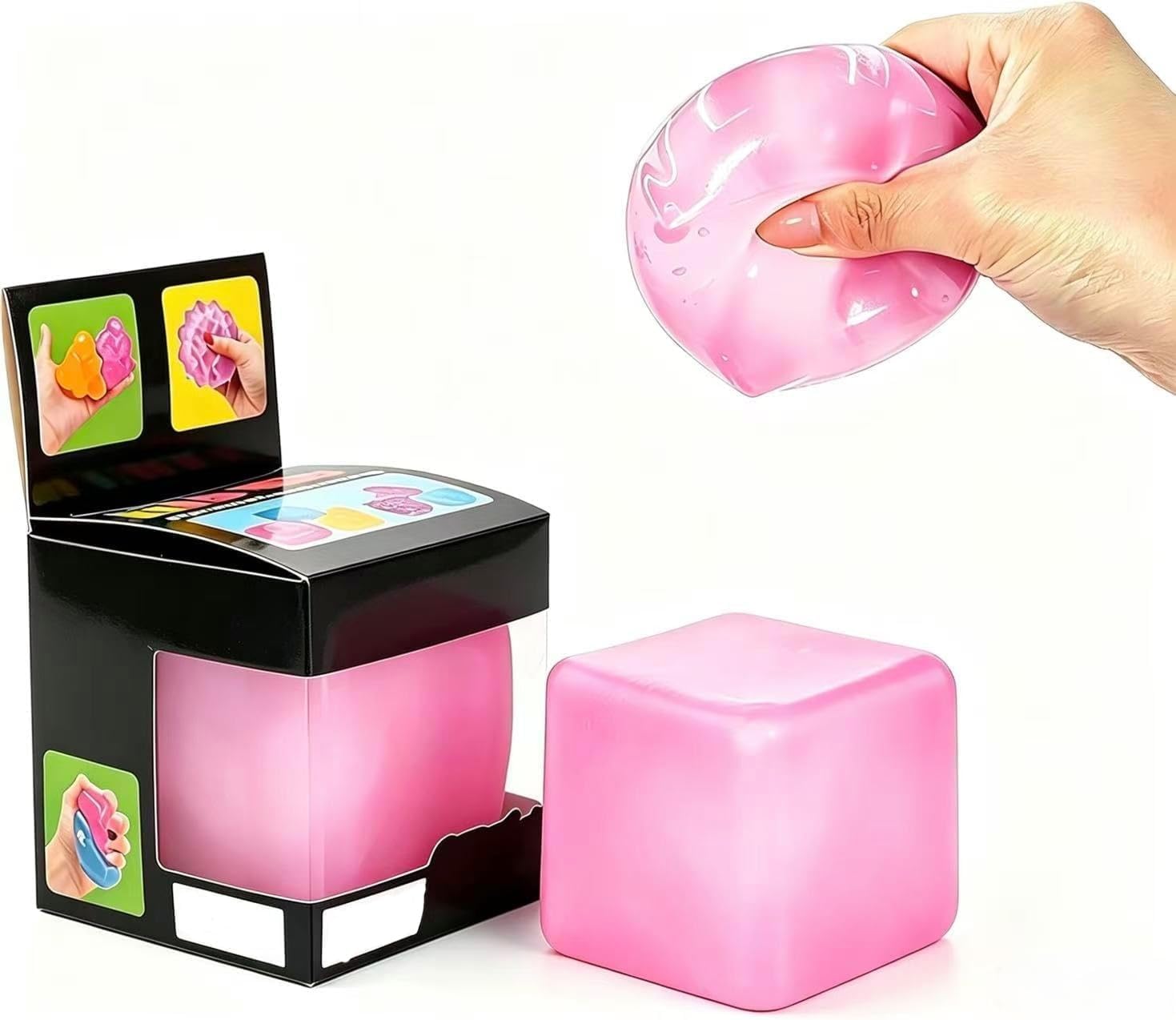 Nice Ice Stress Cube. Squishy Fidget Toy Cubes. Slow Rising Squeeze Cube Balls. Non-Sticky Desk Toy for Relaxation & Focus for Adult. (NeeDoh) 1Pack Pink : Toys & Games