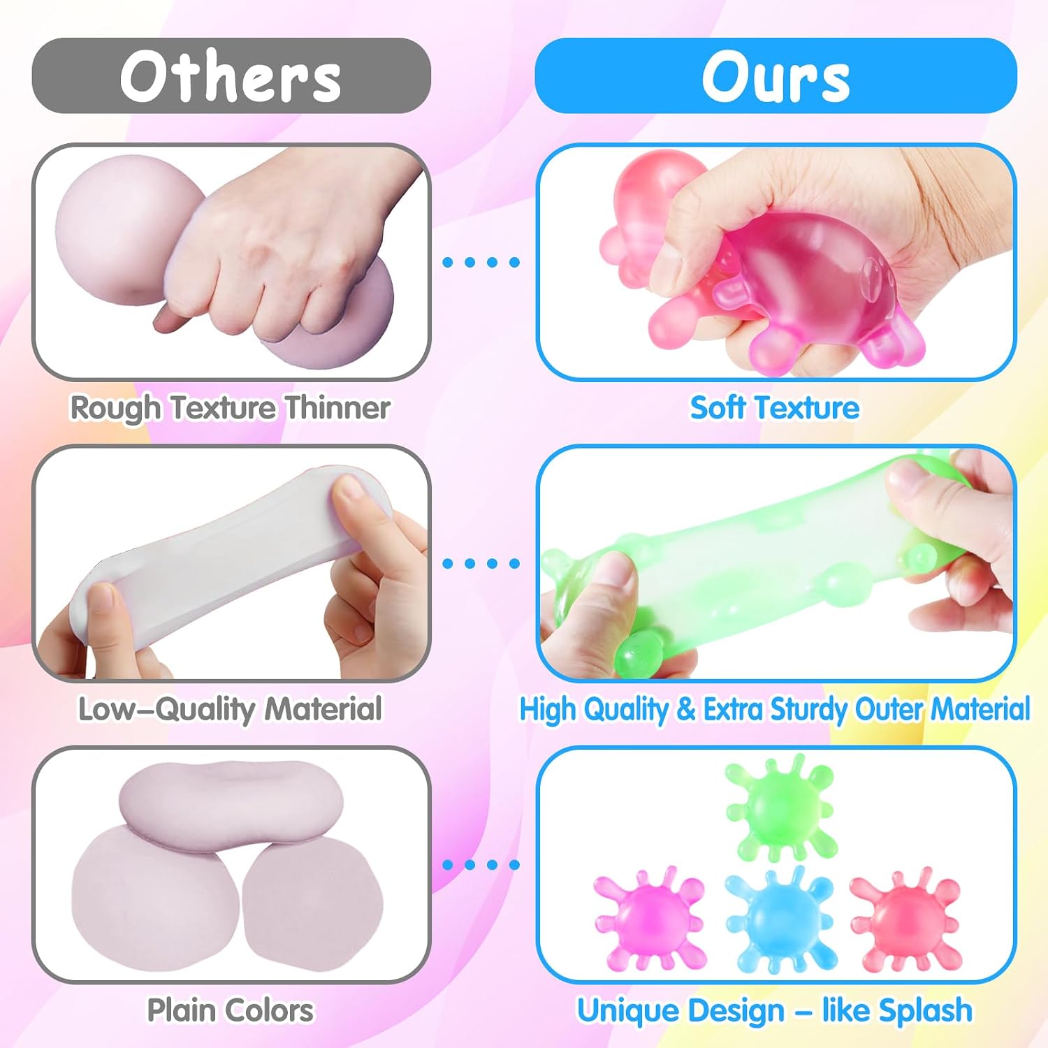 1 Pack Fidget Toys Stress Balls for Kids. Splat-Tastic Squishy Toy. Stress Splat Toy. Squishies Anxiety Stress Relief. Ice Squishy Stress Sensory Cube Malt Sugar Balls with Autism (Green) : Toys & Games - Image 5