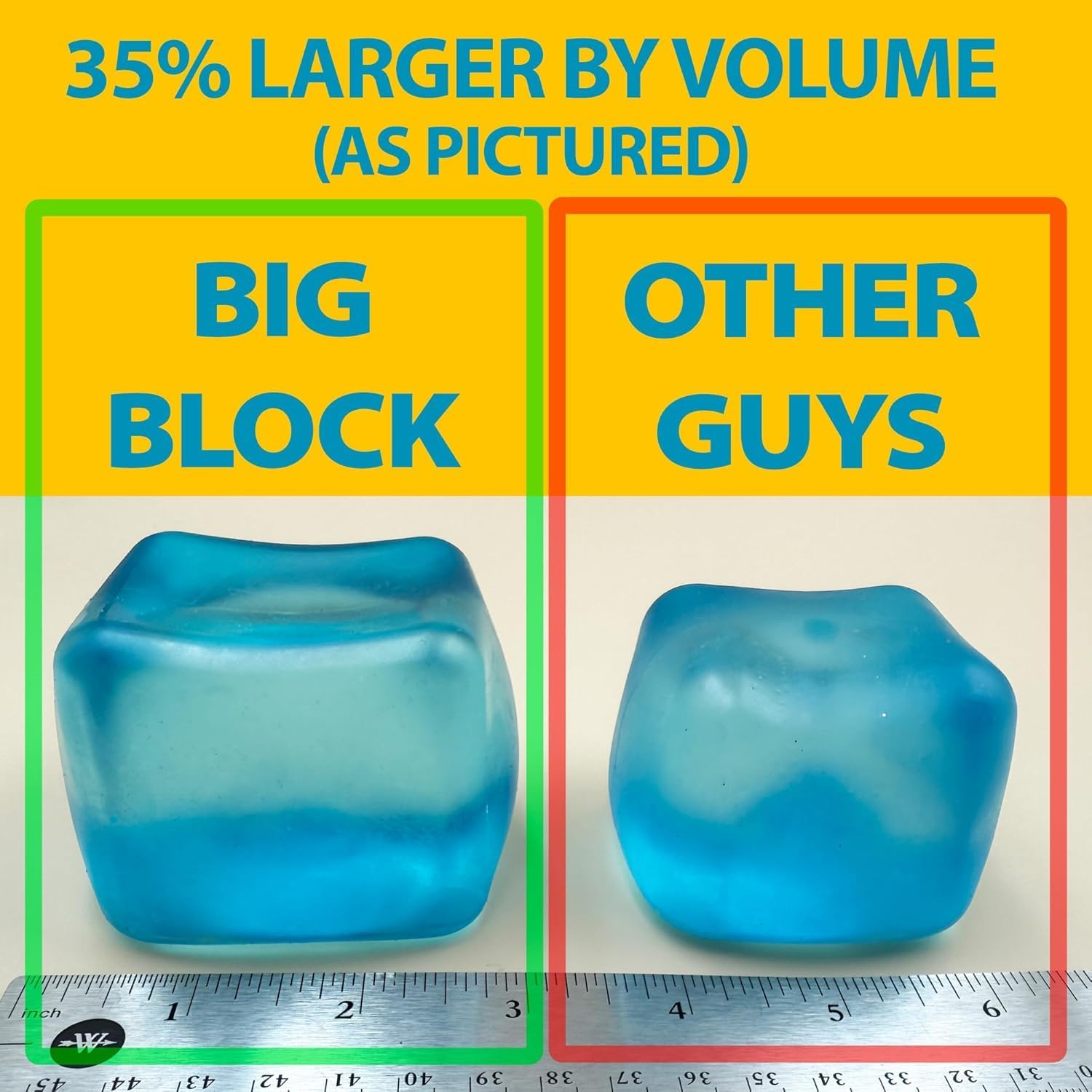 Premium Original Big Block Squeez'M Cube ?C 35% Larger Than The Standard Squishy Cube. Sensory Fidget Toy for Kids & Adults. Stress Relief. Focus & Play ?C Durable. Gift-Ready ?C ASTM Certified 3+ : Toys & Games - Image 4