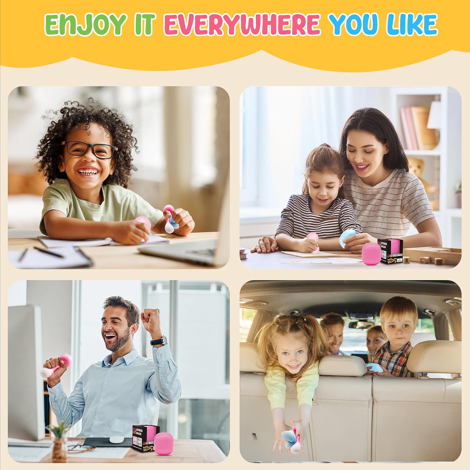 Fidget Toys Stress Balls for Kids & Adults - Changes Color in The Sun -Slow Rise Dough Ball - Fidgets for Classroom - Squishy Fidget Toys Stretchy Squeeze Stress Relief Balls for Anxiety (Dough Blue) : Toys & Games - Image 6