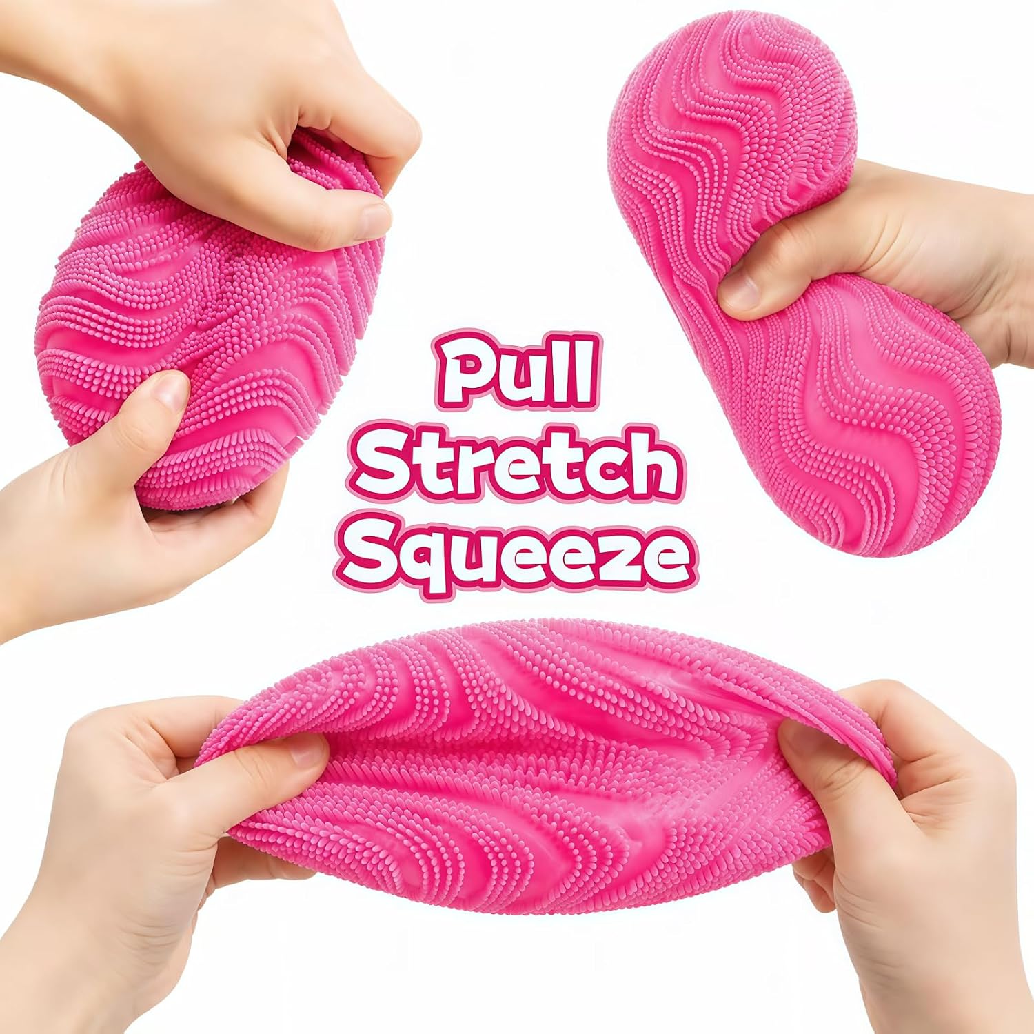 Fuzz Ball Squishy 2 Pcs. Squishy Fuzz Ball Soft Sensory Squeeze Toys. Stress Balls for Adults. Anxiety Stress Relief Fuzzball. Office Desk Decor (Pink & Blue) : Toys & Games - Image 5