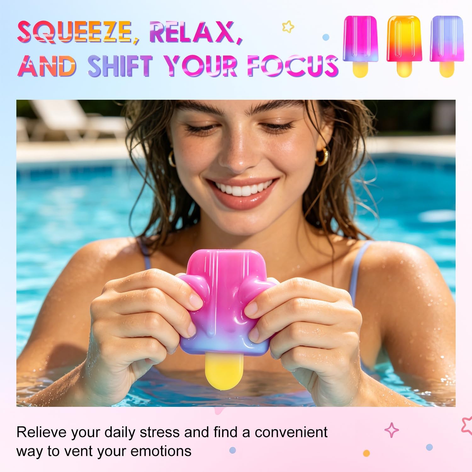 Ice Cream Squishy Toy. Cute Squishy Moldable Slow Rise Relaxing Sensory Fidget Stress. Squeeze Ball Relief for Anxiety Relief (Blue) : Toys & Games - Image 3
