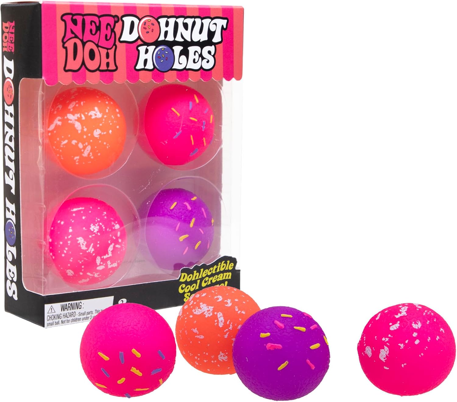 Schylling NeeDoh Dohnut Hole Needoh 4 Pack - Sensory Squeeze Toy - 1.5 in Diameter - Colors May Vary : Toys & Games