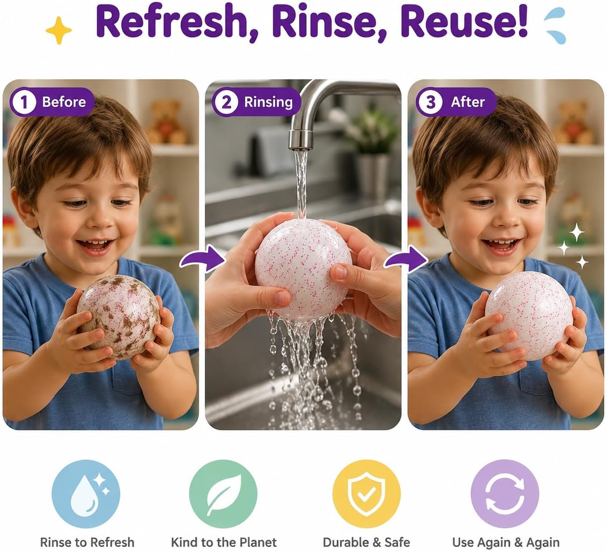 Snowball Stress Relief. Squeeze Fidget Ball for Adults.Slow Rise Portable Desk Ball.Relaxation & Daily Calm Gifts : Toys & Games - Image 3