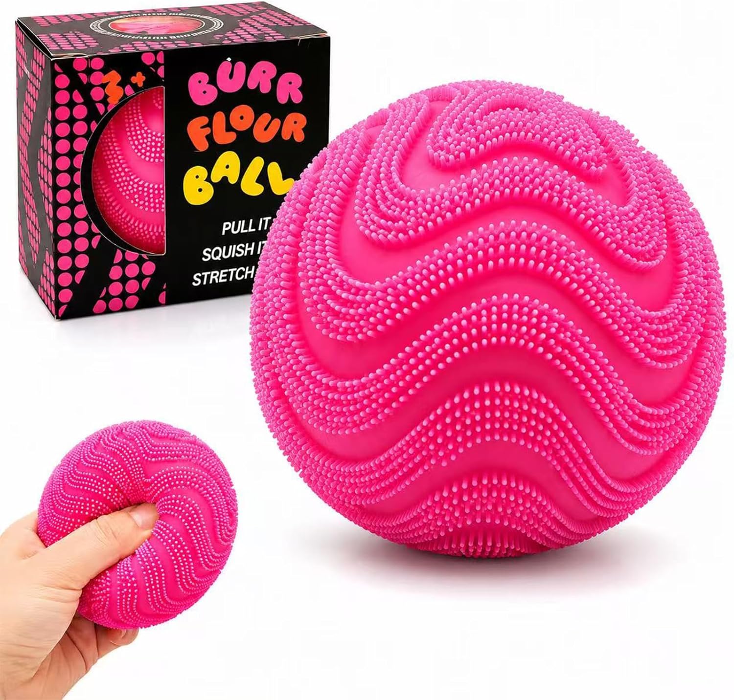 Fuzz Ball Squishy Stress Ball.Soft Fidget Squishy Fuzz Squeeze Ball for Adults.Anxiety Stress Relief Toys.Party Favors Gift for Adults (Pink Ball) : Toys & Games