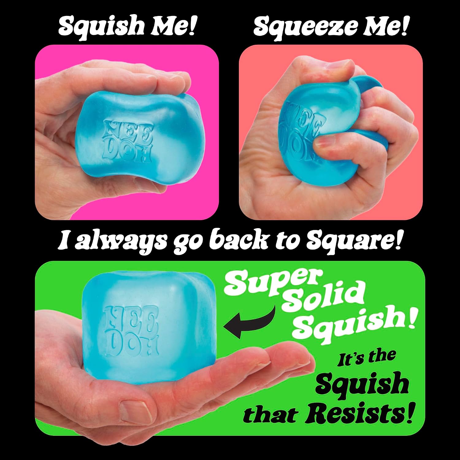Schylling Needoh Nice Cube - Sensory Squeeze Toy with Super Solid Squish - 2.25 Cube - Colors May Vary (Pack of 1) - Bilingual Packaging : Toys & Games - Image 5