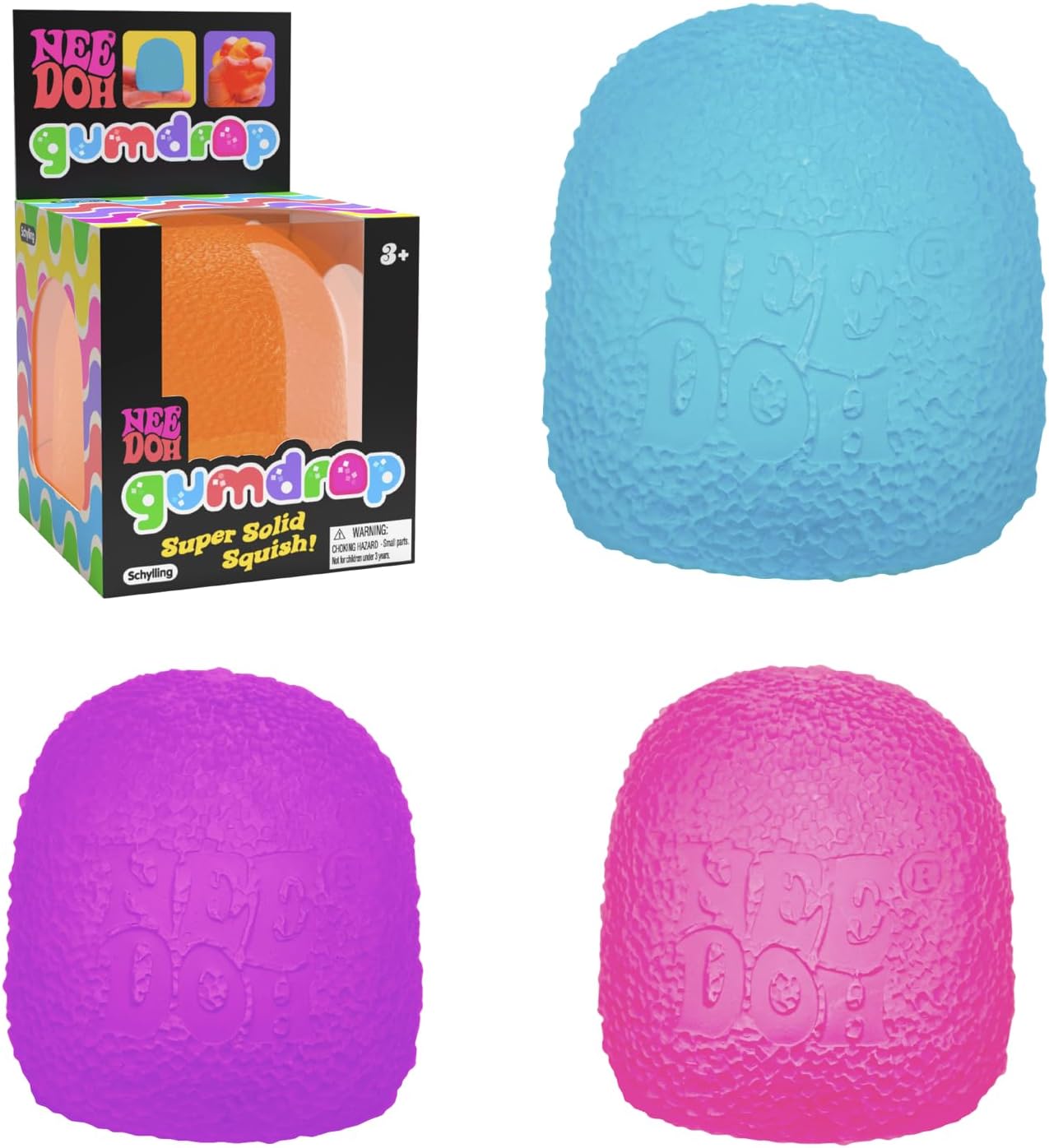 Schylling NeeDoh Gumdrop - Textured Sensory Toy with Super Solid Squish - 2.5 Tall - Colors May Vary (Pack of 1) : Toys & Games