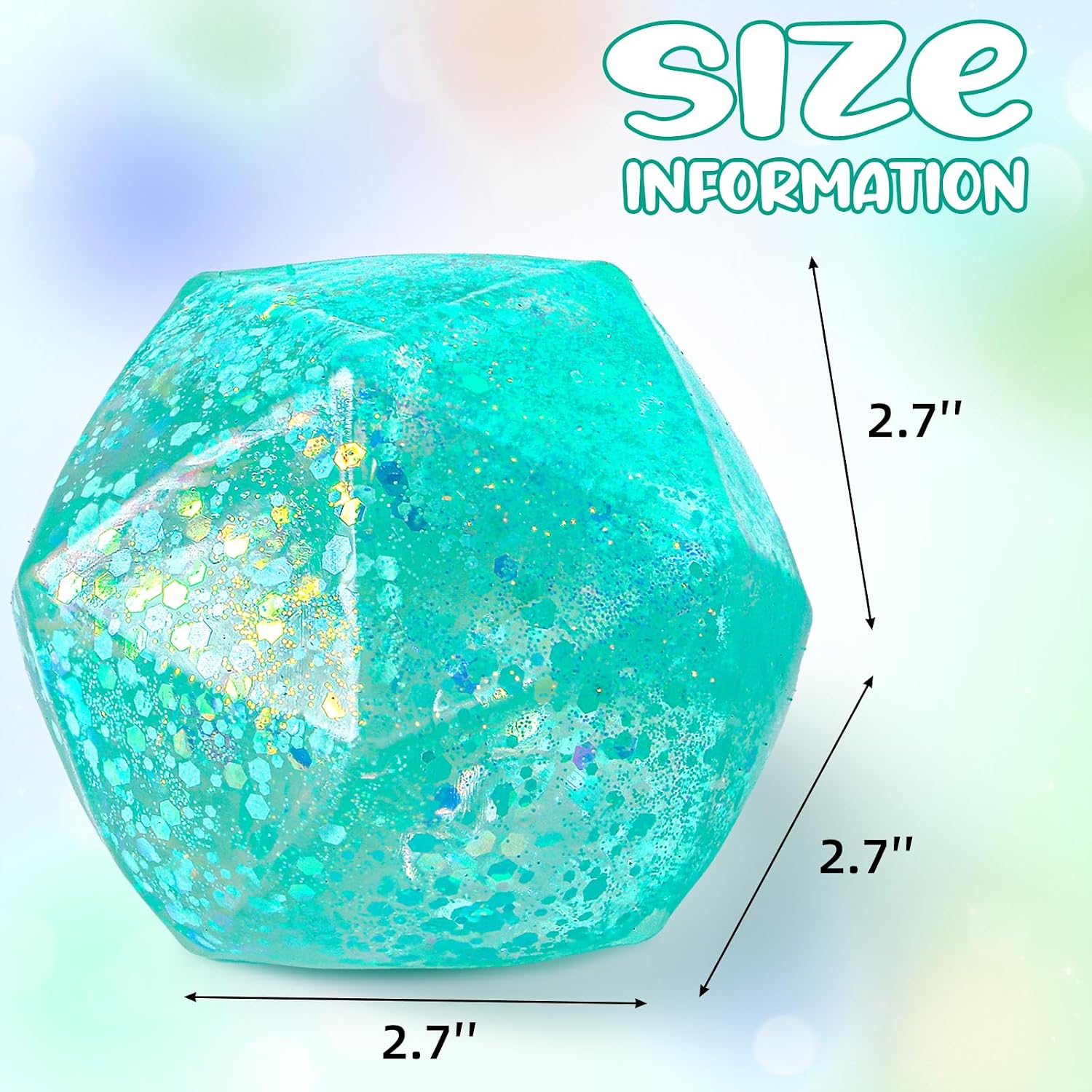 Stress Cube Squishy Stress Balls for Adults and Kids. Ice Squishy Sugar Stress Ball Sensory Fidget Toys. Slow Rise Squeeze Cube for Anxiety Relief. Malt Sugar Stress Cube for Hand Exercise (Cyan) : Toys & Games - Image 3