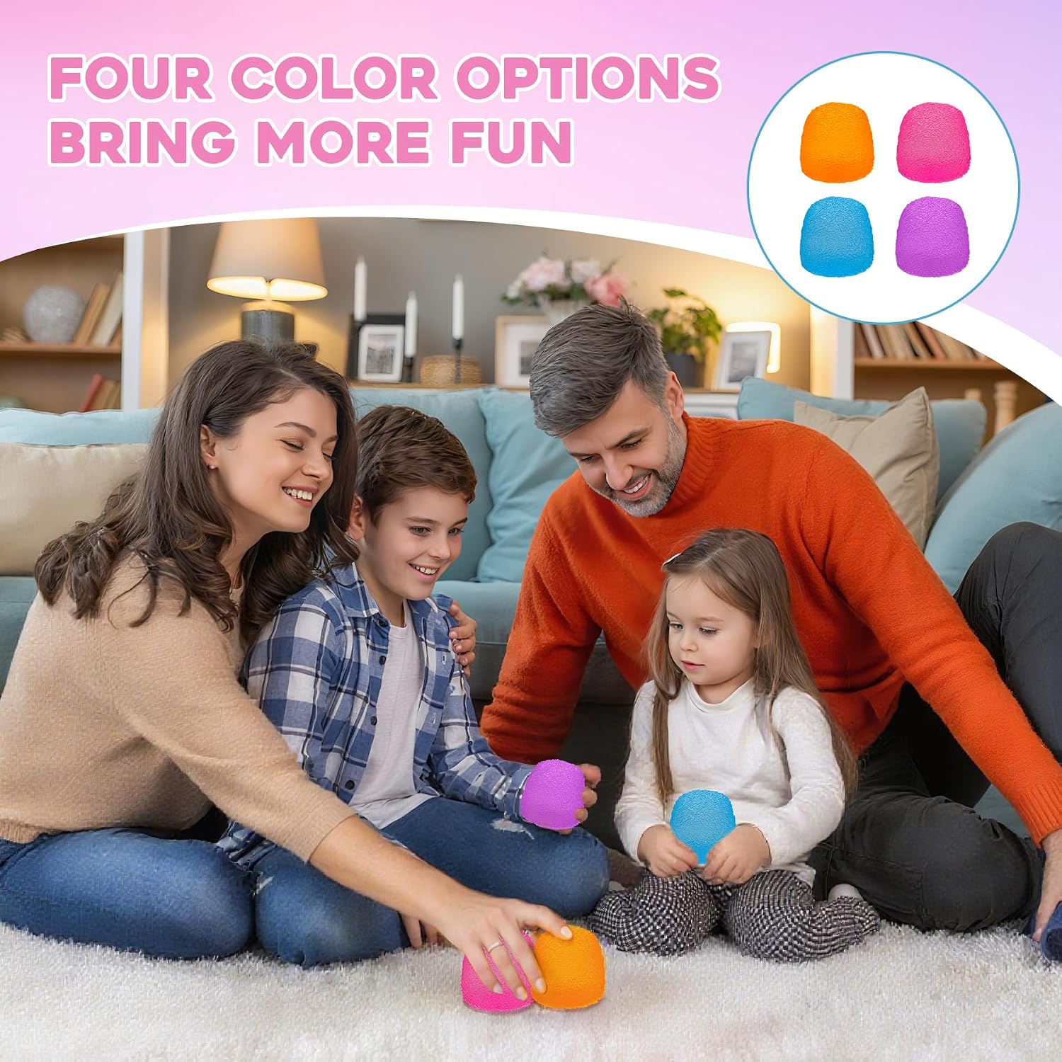 Stress Balls-Gumdrop Squishy Stress for Kids and Adults. Super Solid Squeeze Ball. Sensory for Stress Relief. Birthday. Easter Basket Stuffers and Party Favors(Pink) : Toys & Games - Image 7
