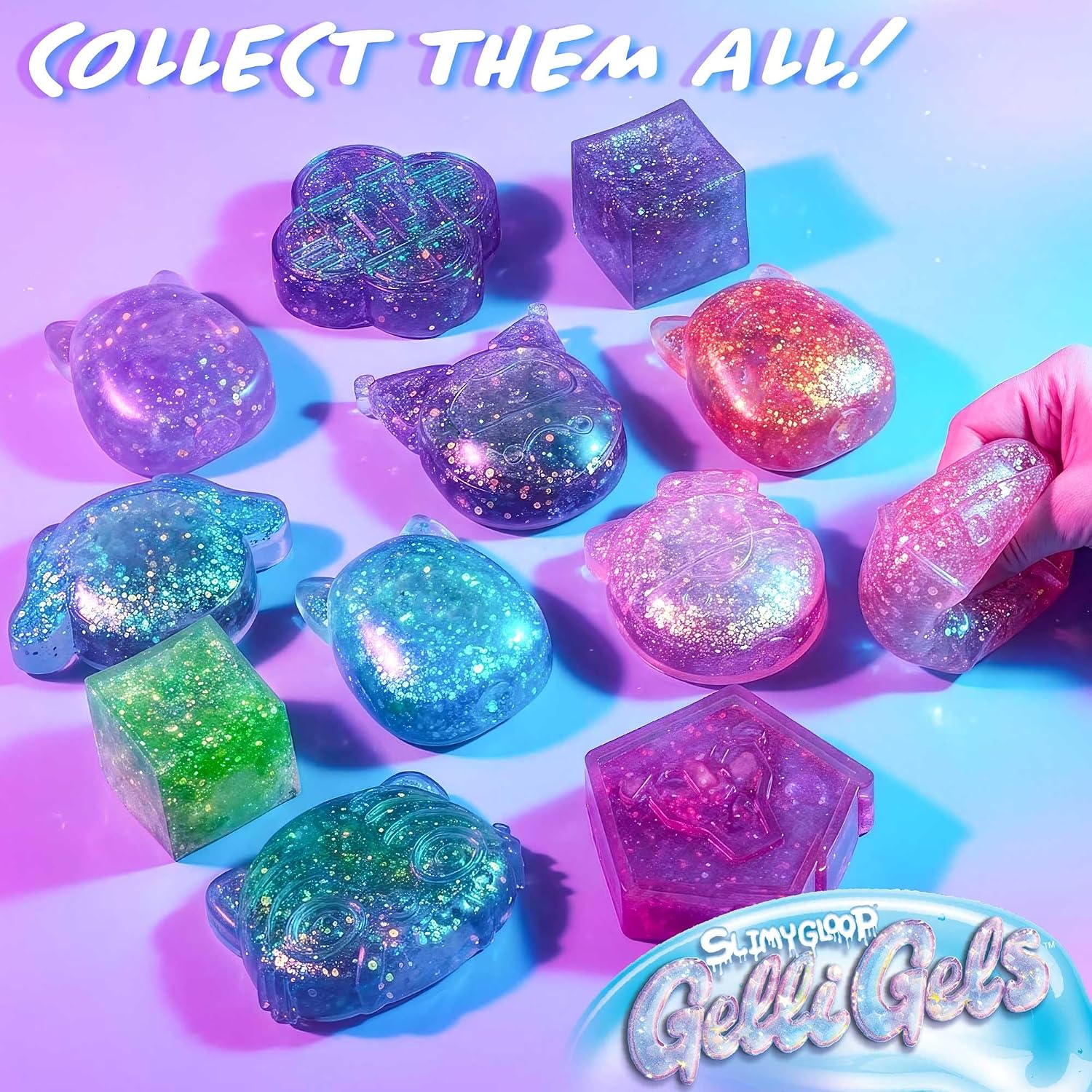 Original Squishmallows? SLIMYGLOOP Pink Gelli Gels?. Slow Rising Sensory Squeeze Toy with Glitter. Gel Filled Fidget Toys : Toys & Games - Image 9