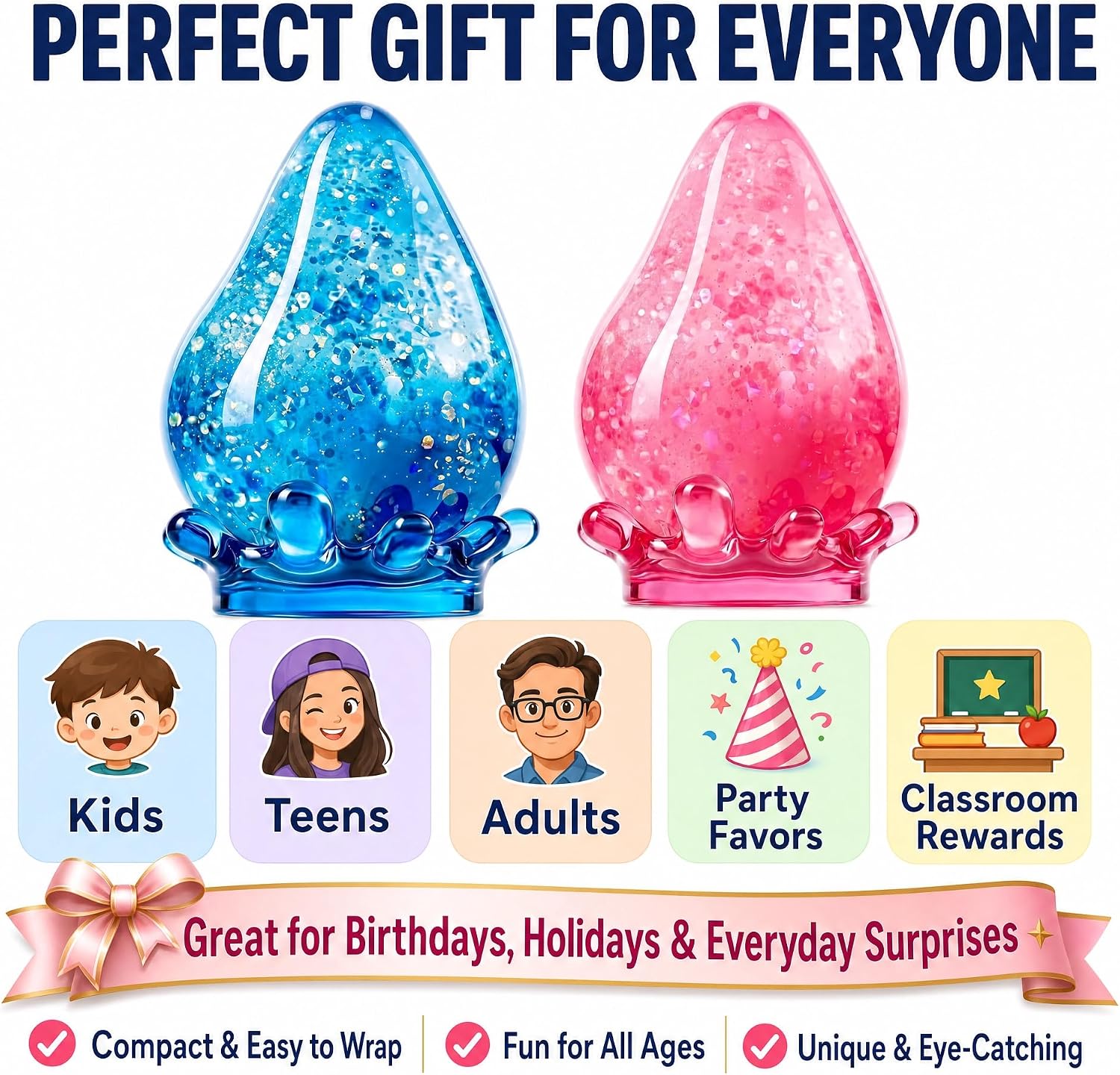 Squishy Stress Ball. Soft Squeeze Fidget Toy for Kids & Adults. Sensory Anxiety Relief Toy. Stretchy Durable Hand Toy for Relaxation. Party Favors & Everyday Play : Toys & Games - Image 6