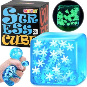 Squishy Fidget Toys Adults Stress Cube - Glow in The Dark Snowflakes Sensory Toys for Kids with Autism Stress Balls for Kids Teens Squeeze Squishy Toys Easter Basket Stuffers : Toys & Games