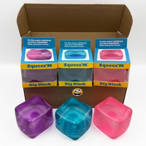 Premium Original Big Block Squeez'M Cube ?C 35% Larger Than The Standard Squishy Cube. Sensory Fidget Toy for Kids & Adults. Stress Relief. Focus & Play ?C Durable. Gift-Ready ?C ASTM Certified 3+ : Toys & Games