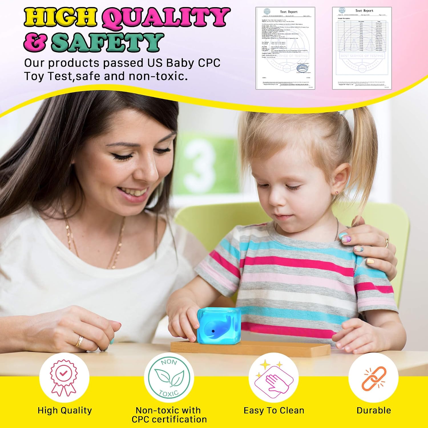 Stress Cube Squishy Fidget Toys Kids Adults - Glow in The Dark Whale Squish Toy Sensory Toys for Kids with Autism Stress Balls for Kids Squeeze Toys for Anxiety Stress Relief Easter Basket Stuffers : Toys & Games - Image 6