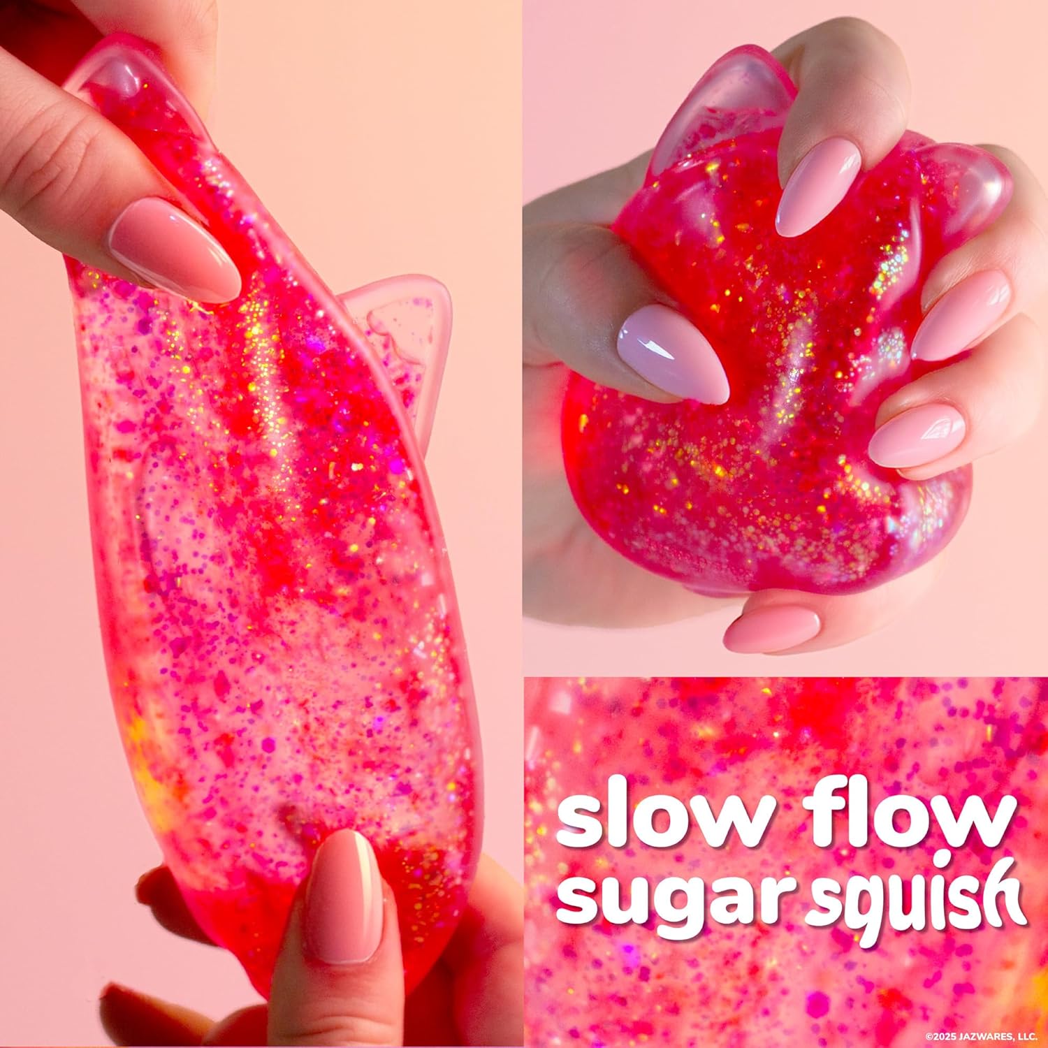 Original Squishmallows? SLIMYGLOOP Pink Gelli Gels?. Slow Rising Sensory Squeeze Toy with Glitter. Gel Filled Fidget Toys : Toys & Games - Image 2