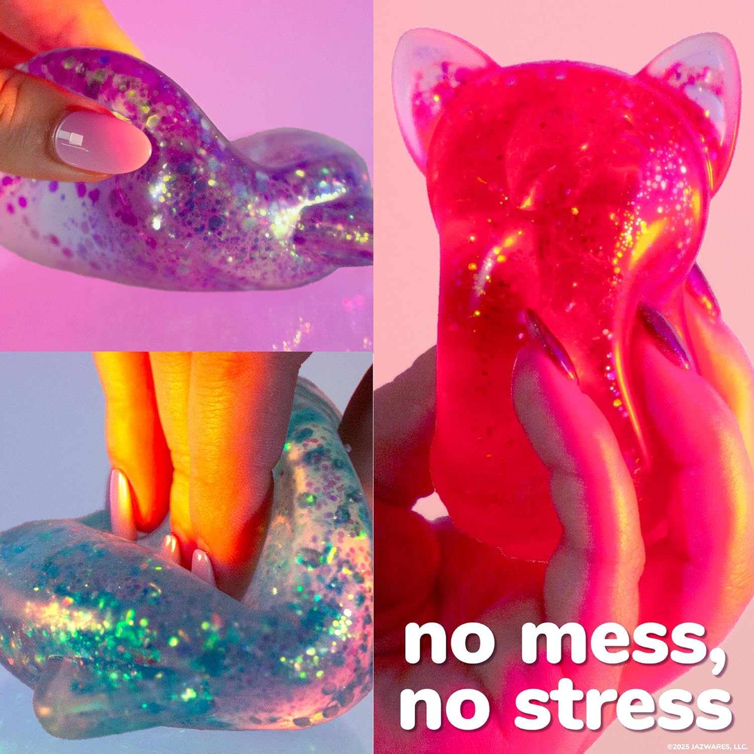 Original Squishmallows? SLIMYGLOOP Pink Gelli Gels?. Slow Rising Sensory Squeeze Toy with Glitter. Gel Filled Fidget Toys : Toys & Games - Image 4
