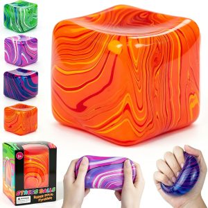 Fidget Toys. Stress Cube.1.97 inch Swirl Stress Cube Squishy Toys. Swirl Cubes Squishies for for Anxiety Stress Relief & Easter Basket Suffers Classroom Prizes (Orange) : Toys & Games
